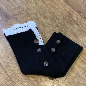 Black Boot Warmer w/ Buttons and Lace